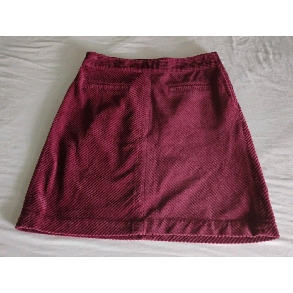 Talbots Corduroy Skirt Women's Sz 6 Burgundy Pockets A-Line Wide Wale Fall NWOT